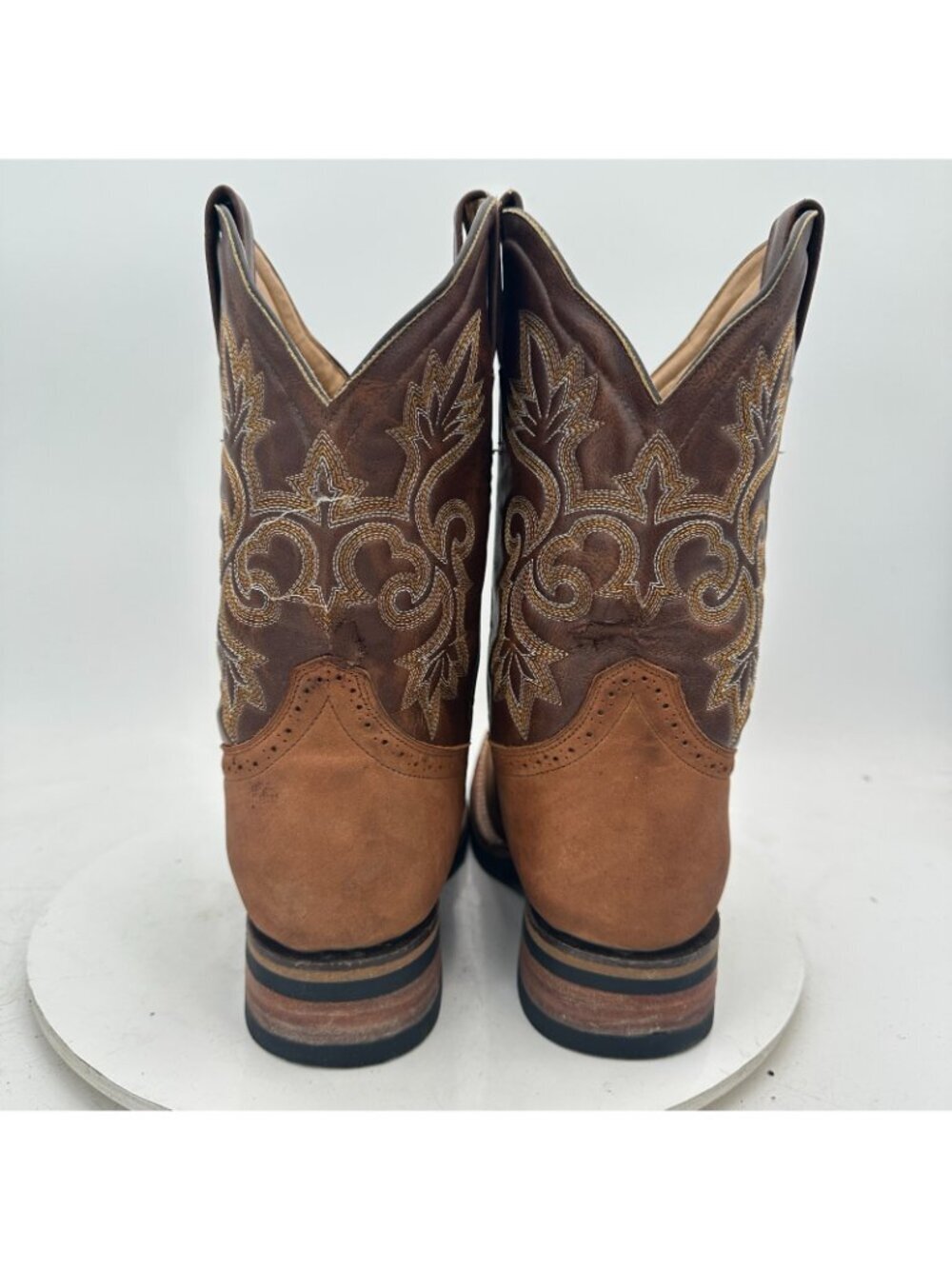 Majoma Men Size 8 Marked MEX 24 USA 25 Brown Western Cowboy Boots - Picture 5 of 16